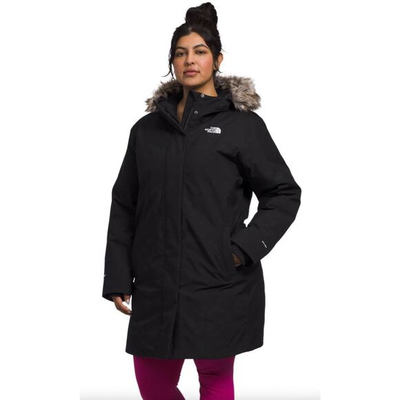 The North Face Womens Arctic Parka Coat 600 Down Fill Black 3XL Fur Hood $350 - Picture 1 of 16